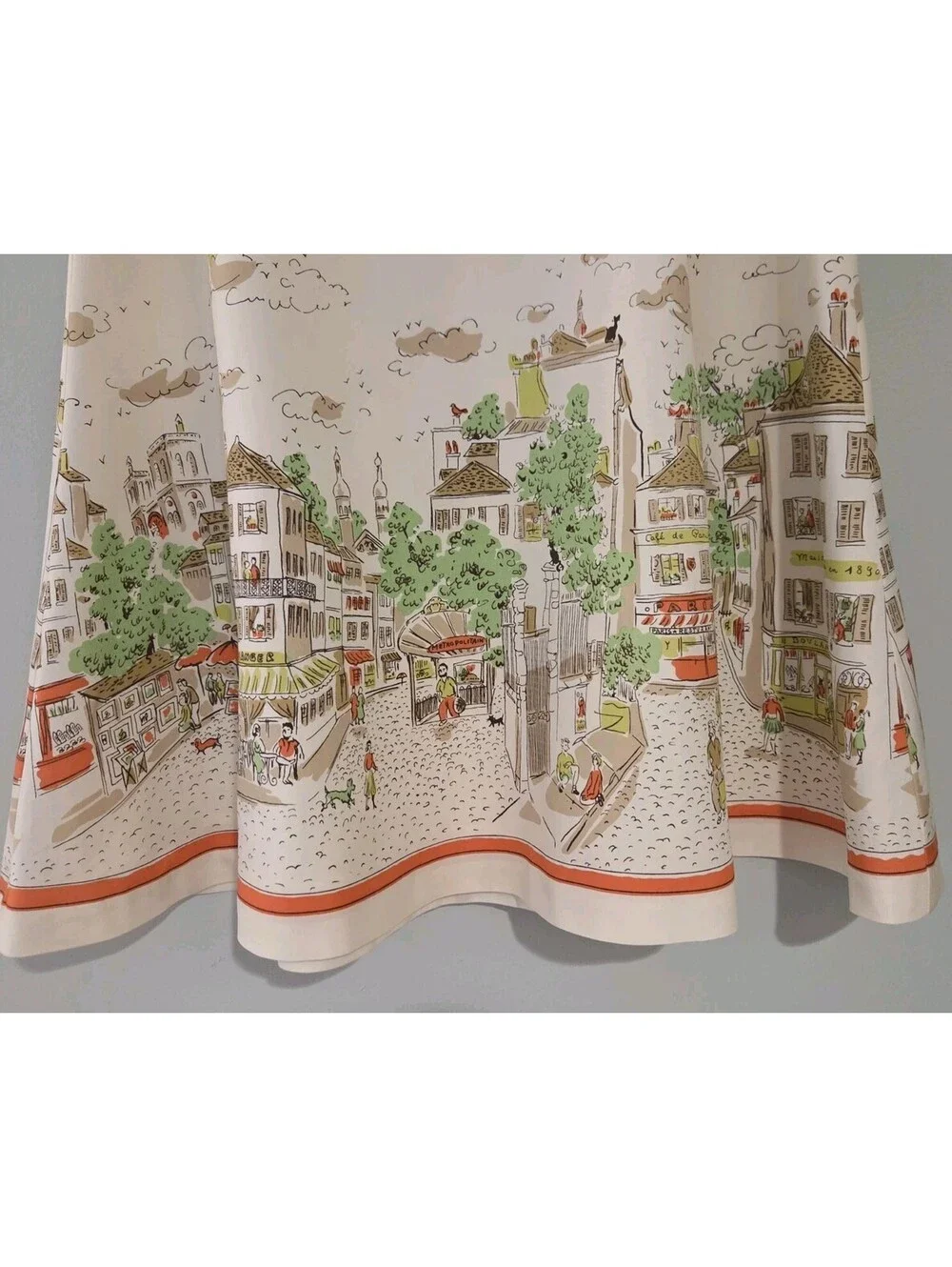 J.Crew Sz 4 Paris Street Scene A-Line Skirt Vintage
